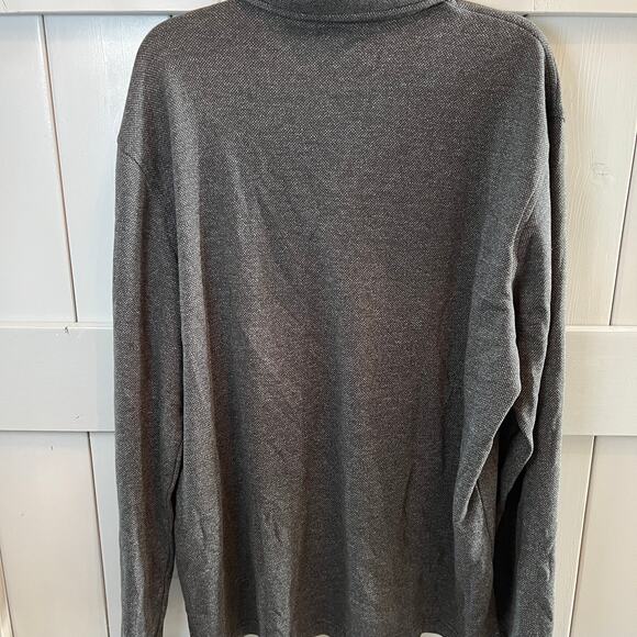 Van Heusen Long Sleeve Heathered Black Collared Pullover Size XL NEW - Picture 6 of 6